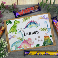 Load image into Gallery viewer, Personalised Dinosaur Chocolate Bar Box-The Persnickety Co
