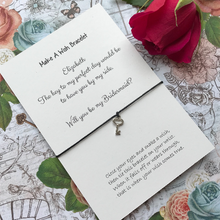 Load image into Gallery viewer, Bridesmaid Proposal - The Key To My Perfect Day... Wish Bracelet-8-The Persnickety Co
