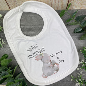 Personalised First Mothers Day Rabbit Baby Vest and Bib