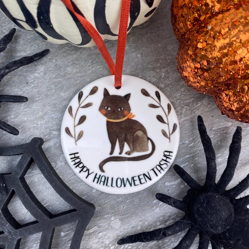 Black Cat Halloween Hanging Decoration-The Persnickety Co