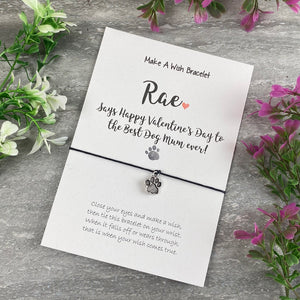Personalised Valentine's Best Dog Mum Wish Bracelet-2-The Persnickety Co