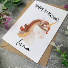 Load image into Gallery viewer, Boho Unicorn Birthday Card
