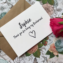 Load image into Gallery viewer, Personalised Thank You For Being My Bridesmaid-3-The Persnickety Co
