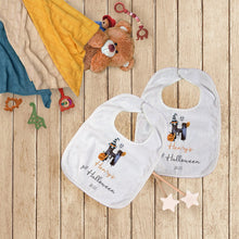 Load image into Gallery viewer, Halloween Initial Baby Bib-The Persnickety Co
