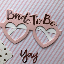 Load image into Gallery viewer, Bride To Be Heart Shaped Glasses-6-The Persnickety Co
