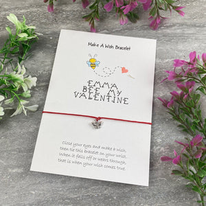 Personalised Bee My Valentine Wish Bracelet-3-The Persnickety Co