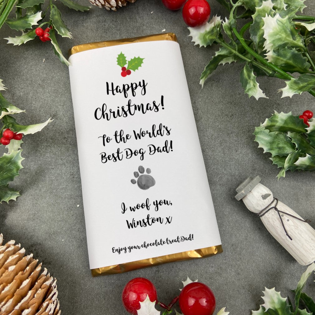 Dog Dad Gift - Christmas Chocolate Bar-The Persnickety Co