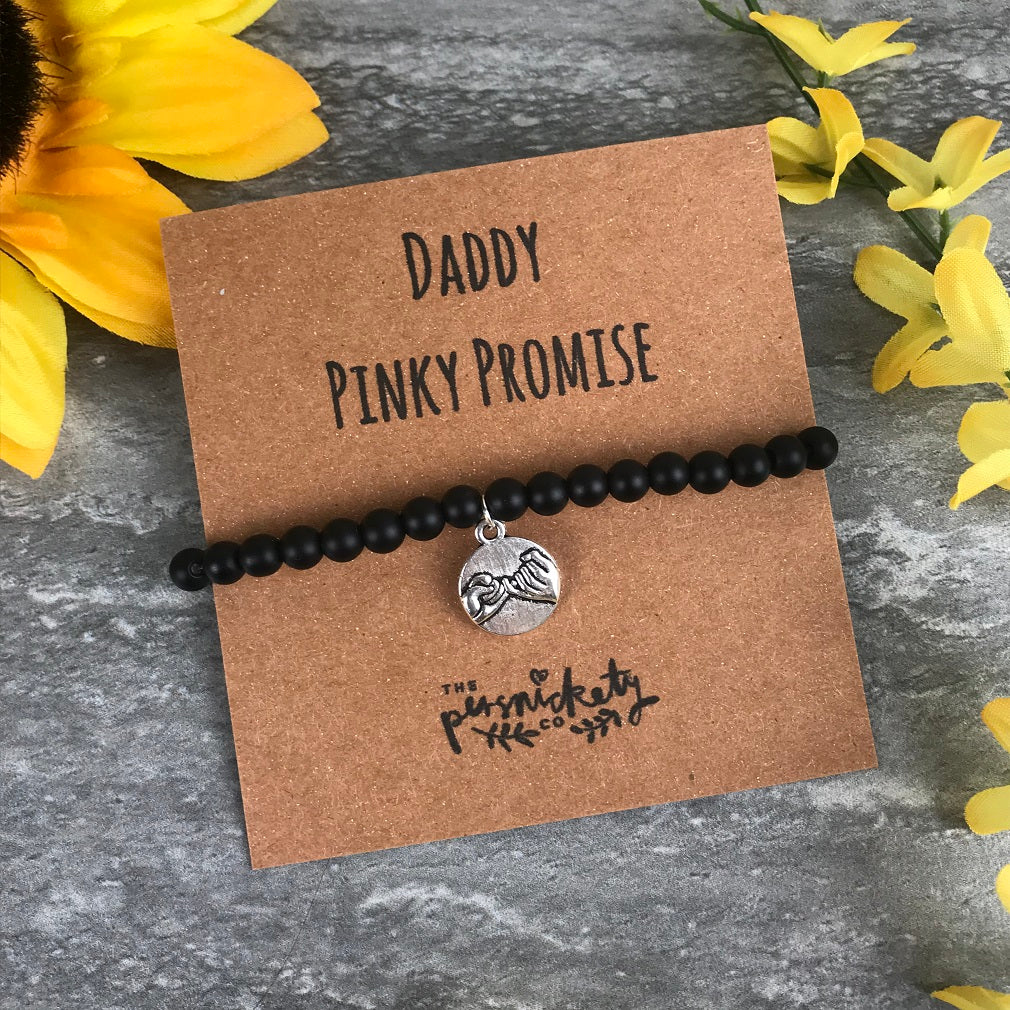 Daddy Pinky Promise Black Onyx Bracelet-The Persnickety Co