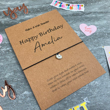 Load image into Gallery viewer, Personalised Happy Birthday Wish Bracelet With Initial Charm-6-The Persnickety Co
