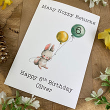 Load image into Gallery viewer, Many Hoppy Returns Personalised Card-2-The Persnickety Co
