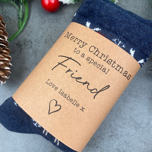 Deer Special Friend Christmas Socks-The Persnickety Co