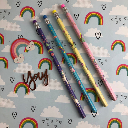 Rainbow and Unicorn Wooden Pencils-The Persnickety Co