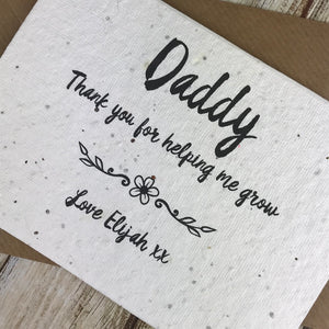 Dad/Daddy Thank You For Helping Me Grow - Personalised Seed Card-4-The Persnickety Co