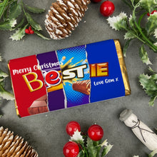 Load image into Gallery viewer, Merry Christmas Bestie Novelty Personalised Chocolate Bar
