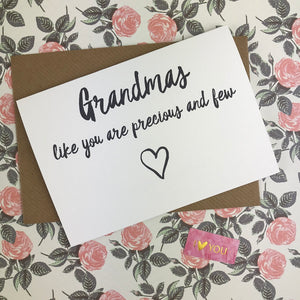 Mother's Day Card Grandmas Like You Are Precious And Few-The Persnickety Co