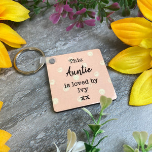This Auntie Is Loved By Photo Keyring