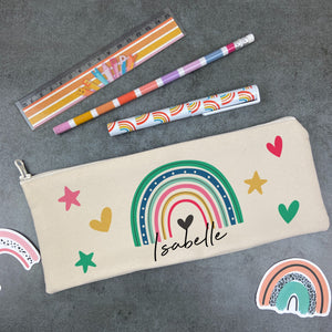 Personalised Bright Rainbow Pencil Case