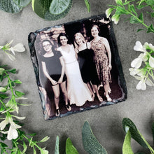 Load image into Gallery viewer, £5.00 Stocking Filler! Personalised Slate Coaster - Black and White
