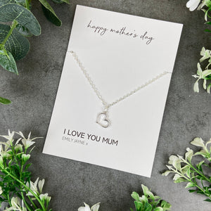 Dainty Heart Necklace - Happy Mother's Day