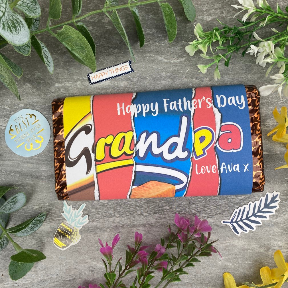 Happy Father's Day Grandpa Personalised Chocolate Bar – The