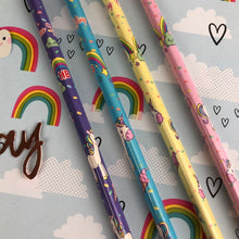 Load image into Gallery viewer, Rainbow and Unicorn Wooden Pencils-7-The Persnickety Co
