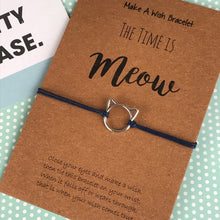 Load image into Gallery viewer, The Time is Meow Cat Wish Bracelet-4-The Persnickety Co
