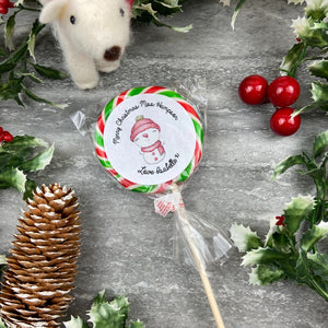 Merry Christmas - Personalised Cute Snowman Lollipop