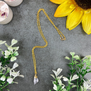 Dainty Crystal Necklace - Clear Quartz