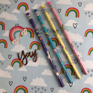 Rainbow and Unicorn Wooden Pencils-5-The Persnickety Co