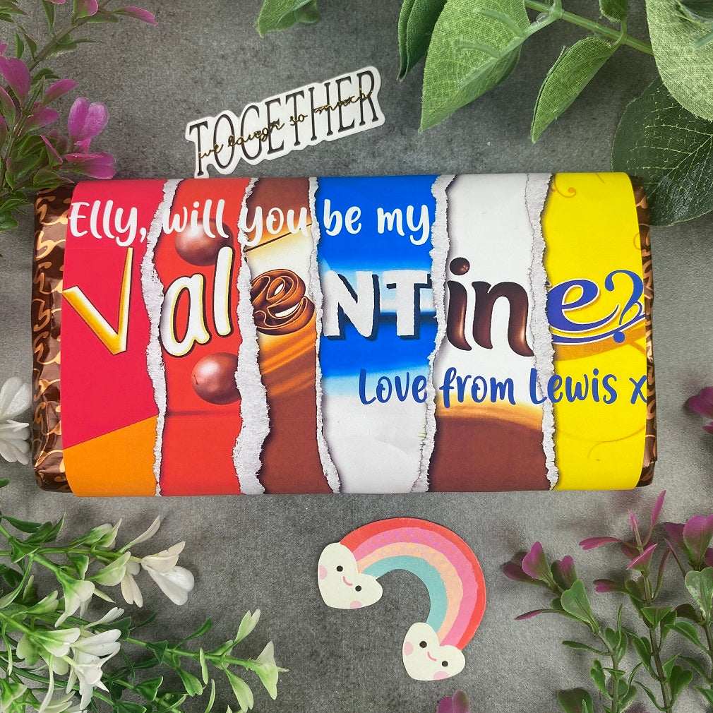 Personalised Will You Be My Valentine Chocolate Bar-The Persnickety Co