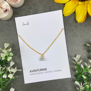 Dainty Crystal Necklace - Aventurine