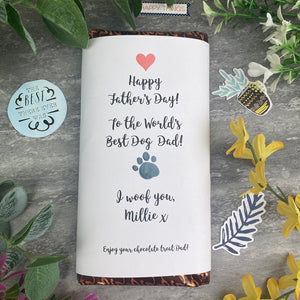 Best Dog Dad Father's Day Personalised Chocolate Bar