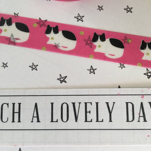 Bright Pink Cat Washi Tape-4-The Persnickety Co