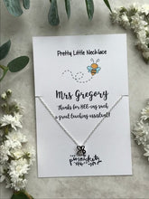 Load image into Gallery viewer, Thanks For BEE-ing Such A Great Teacher / Teaching Assistant Bee Necklace-3-The Persnickety Co

