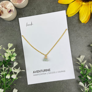 Dainty Crystal Necklace - Aventurine
