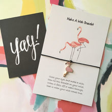 Load image into Gallery viewer, Flamingo Illustration Wish Bracelet-The Persnickety Co
