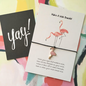 Flamingo Illustration Wish Bracelet-The Persnickety Co