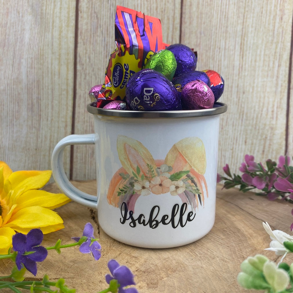 Easter Rainbow Personalised Enamel Mug-The Persnickety Co