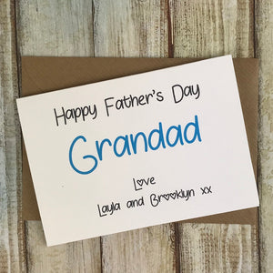 Happy Fathers Day Grandad - Personalised Card-4-The Persnickety Co
