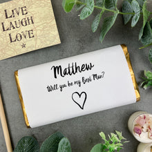 Load image into Gallery viewer, Will you Be My Best Man Heart Chocolate Bar
