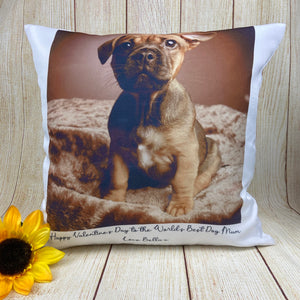Personalised Valentines Dog Mum Cushion