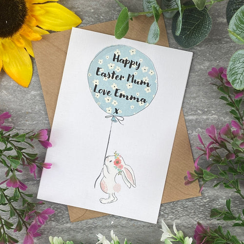 Happy Easter Balloon Rabbit Card-The Persnickety Co