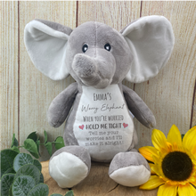Load image into Gallery viewer, Personalised Grey Worry Elephant Soft Toy-The Persnickety Co
