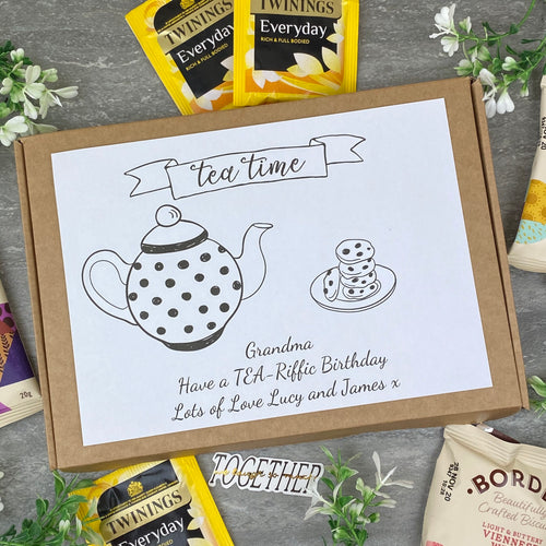 TEA-Riffic Birthday Personalised Tea and Biscuit Box-The Persnickety Co