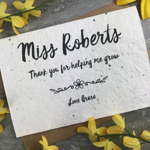 Personalised Teacher Card Thank You For Helping Me Grow-3-The Persnickety Co