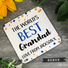 Load image into Gallery viewer, World&#39;s Best Grandad Personalised Coaster
