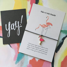 Load image into Gallery viewer, Flamingo Illustration Wish Bracelet-3-The Persnickety Co
