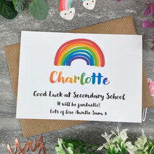 Load image into Gallery viewer, Good Luck At Secondary School Rainbow Card-4-The Persnickety Co
