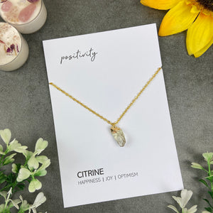 Dainty Crystal Necklace - Citrine-The Persnickety Co
