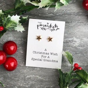 A Christmas Wish For A Special Grandma - Star Earrings-3-The Persnickety Co